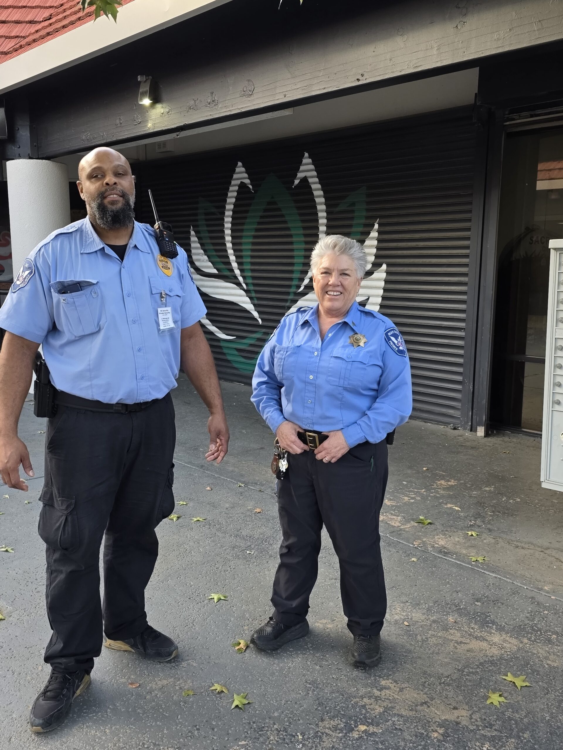 Pam and JJ - security guards for RC Security in Sacramento