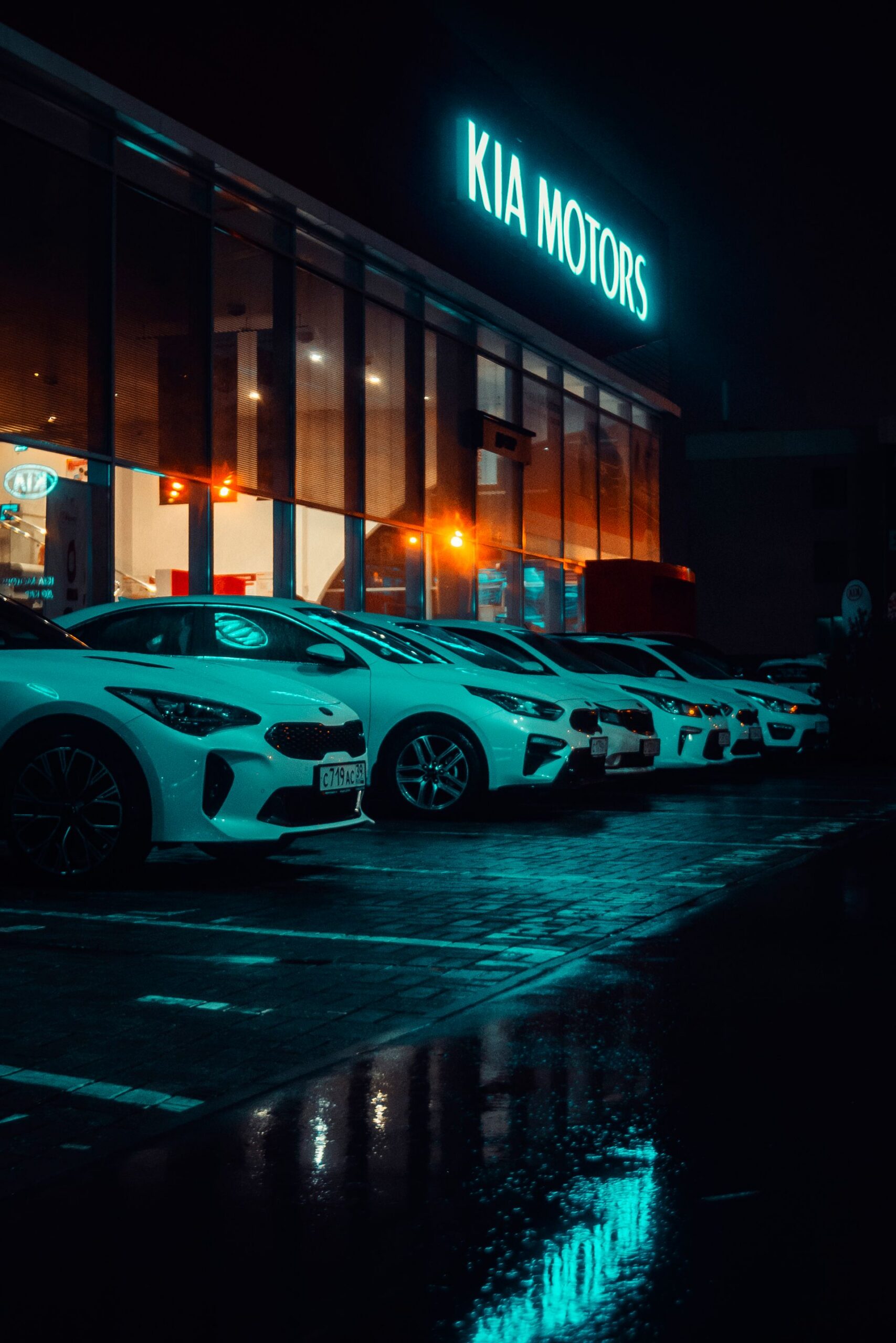 Car Dealership at Night