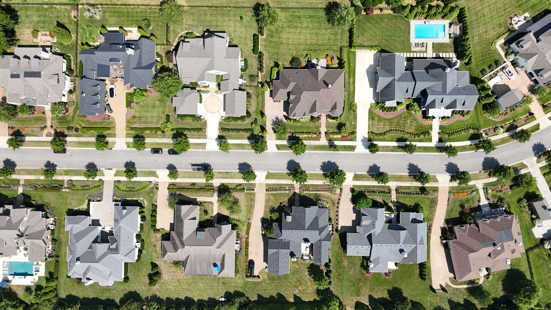Overhead View of Gated Community