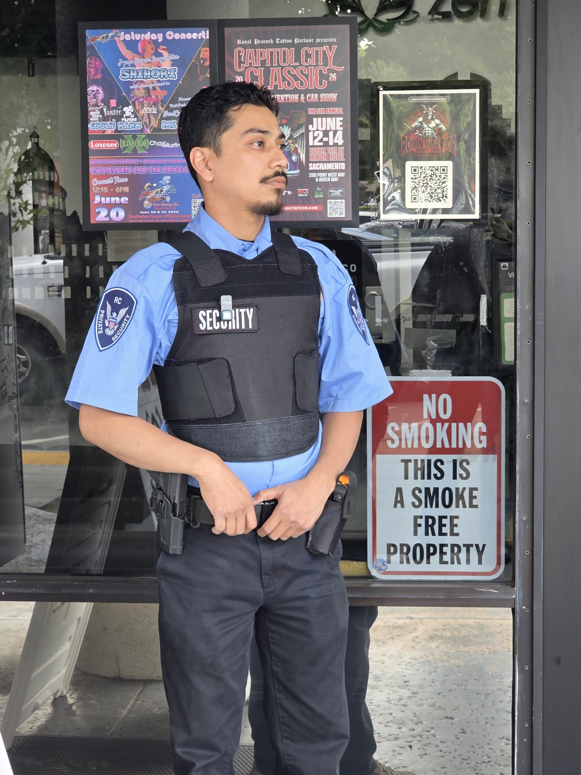 Yul for RC Security in Sacramento in front of Zen Garden